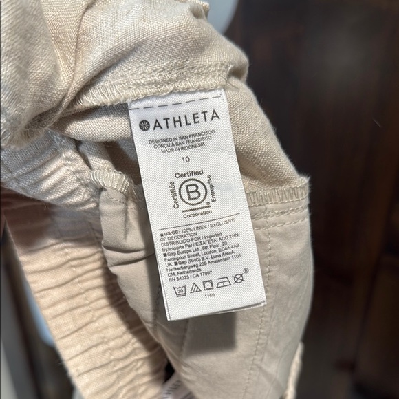 Athleta Voyager 100% Linen Pants high waist Size 10 - Picture 8 of 13